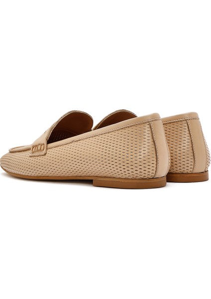 Kadın Siyah Deri Loafer 25SFD160518