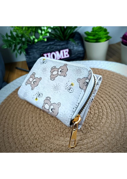 Çocuk Cüzdan 11X8 cm Pembe Kedi Köpek Ayıcık Desenli Çocuk Kadın Genç Kız