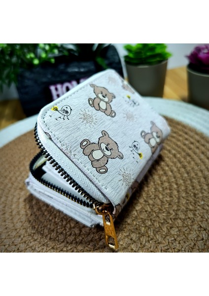 Çocuk Cüzdan 11X8 cm Pembe Kedi Köpek Ayıcık Desenli Çocuk Kadın Genç Kız