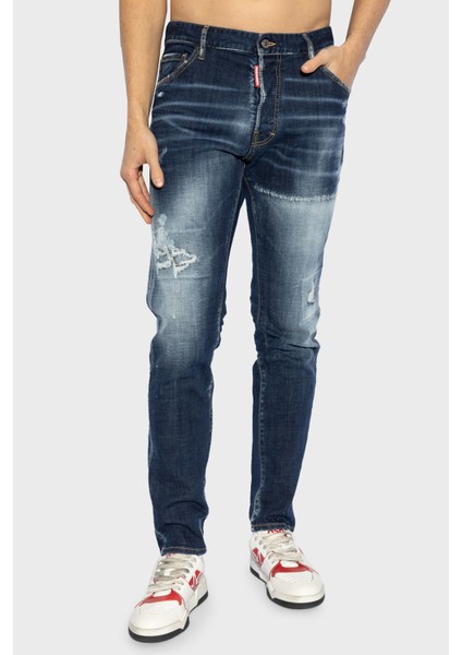 Streç Pamuklu Skinny Fit Normal Bel Dar Paça Jeans Erkek Kot Pantolon S71lb1580 S30664 470