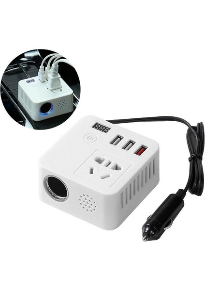 Çok Fonksiyonlu USB Araç Invertörü 12V/24V 220V Güç Dönüştürücü