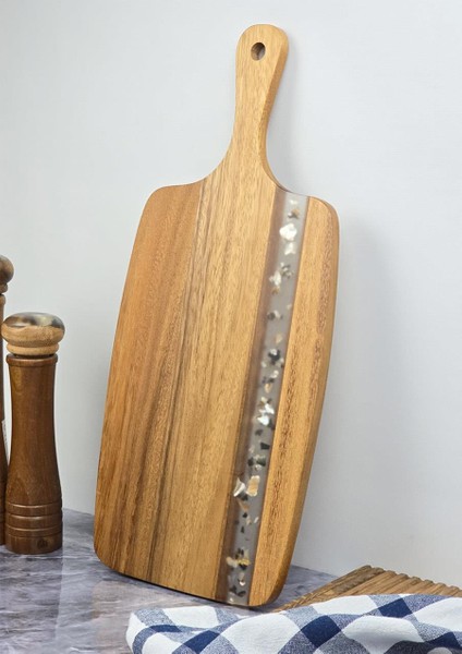 Akasya Kesme Tahtası - Dikdörtgen Kesim Tahtası - 45 cm