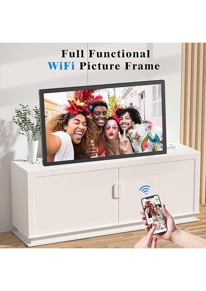 Büyük Dijital Resim Çerçevesi 21.5 Inc 2.4 5g Wifi 1080P - Siyah Wifi modelleri
