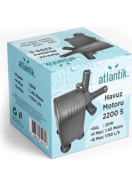 Kafa Motoru 2200S 20W 1750 Lt/h