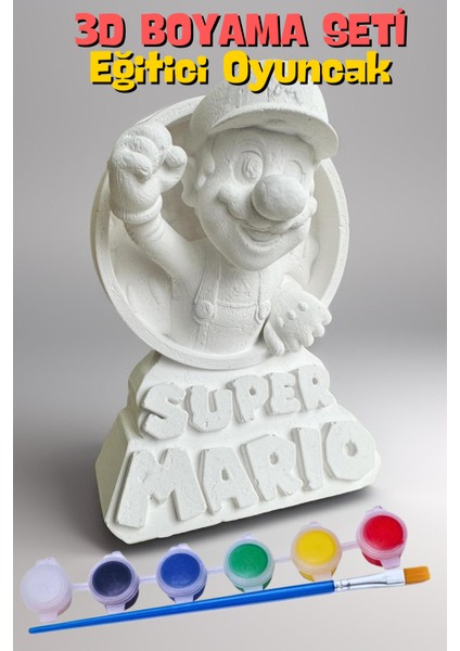 Super Mario 15 cm Boyunda Beton/taş/figür/büst Boyama Seti-Çocuk Boyama Etkinliği