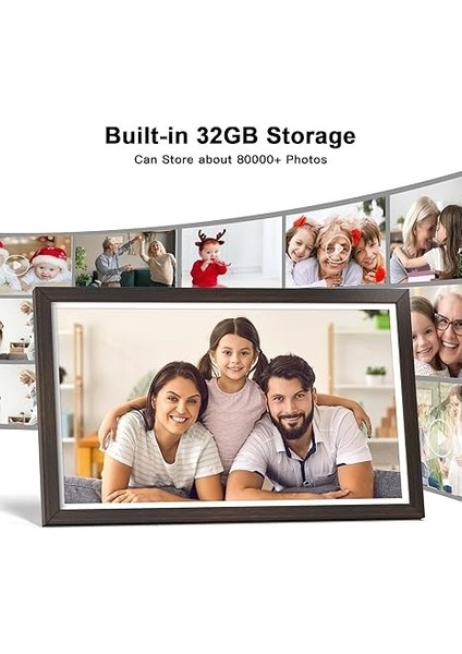 Büyük Dijital Resim Çerçevesi 21.5 Inc 32GB 1920X1080 IPS Ekran - Ahşap fırsatları