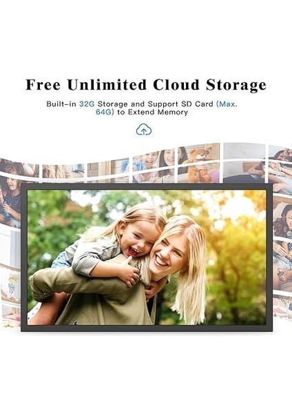 Büyük Dijital Resim Çerçevesi 21.5 Inc 2.4 5g Wifi 1080P - Siyah Wifi indirimleri
