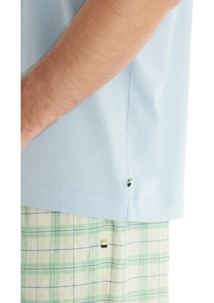 Erkek T-Shirt 40717 - Mavi modelleri