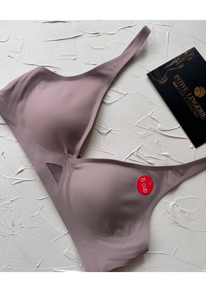 Eleanor Önü ve Yanı Dantel Detaylı Dikişsiz Lazer Kesim Ince Askılı V Yaka Hafif Destekli Sütyen fiyatları