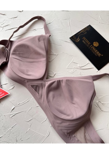 Eleanor Önü ve Yanı Dantel Detaylı Dikişsiz Lazer Kesim Ince Askılı V Yaka Hafif Destekli Sütyen indirimleri