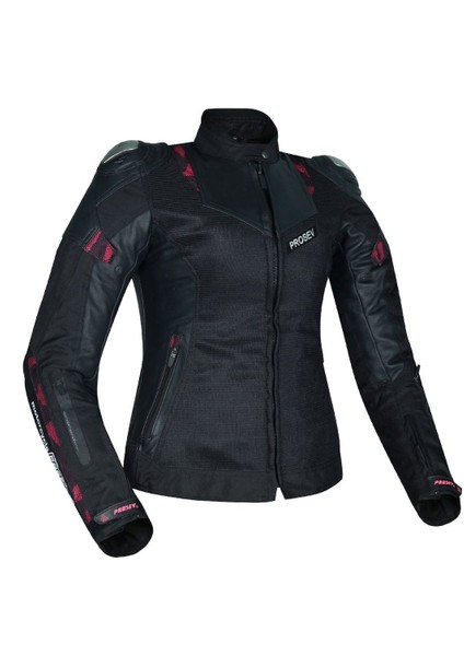 W51A Rose Kadın 4 Mevsim Motosiklet Montu Siyah