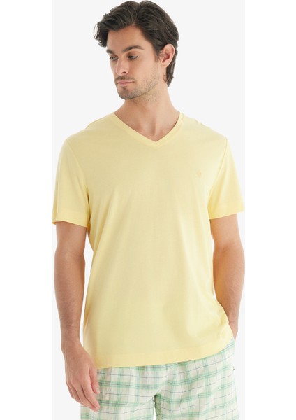 Erkek T-Shirt 40717 - Açık Sarı