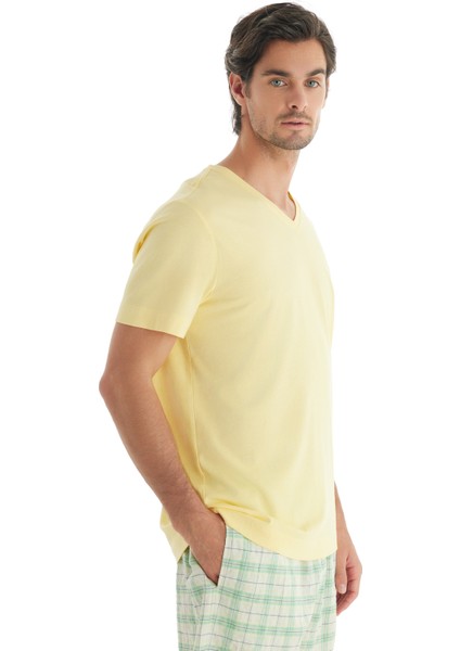 Erkek T-Shirt 40717 - Açık Sarı modelleri