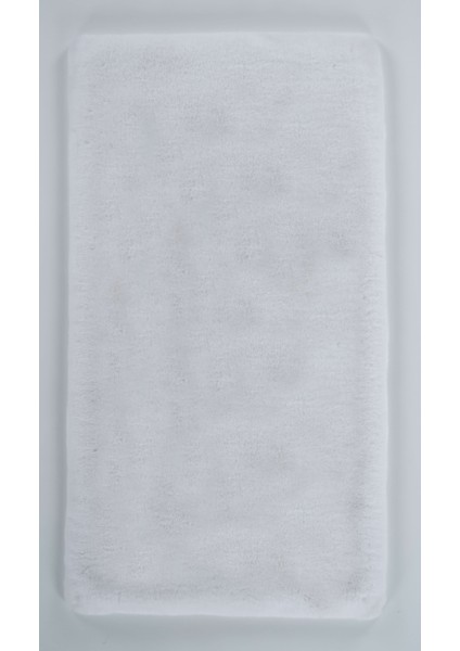 Halı Palma Beyaz Yumuşacık Dokulu Üst Kalite Pelüş Dikdörtgen Kesim Halı