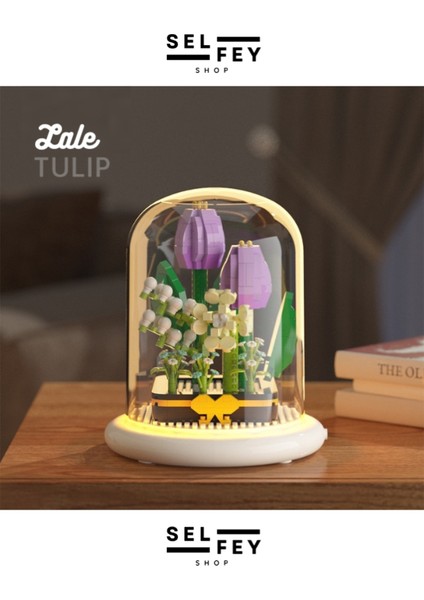 Legomodel Fanuslu Lale Çiçeği Gece Lambası