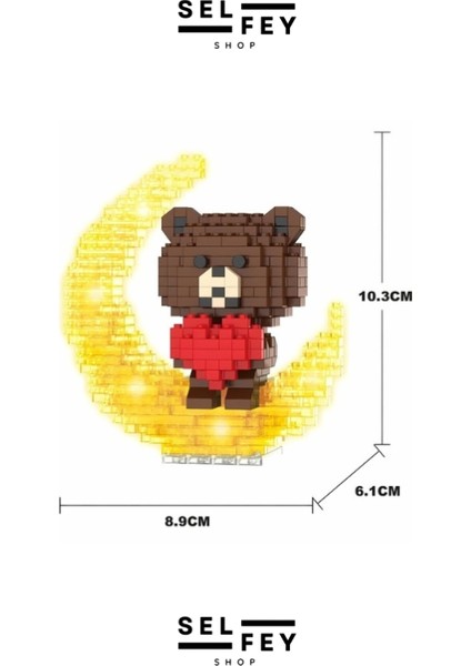 Legomodel Bubu Bear Moon Gece Lambası Mini Figür