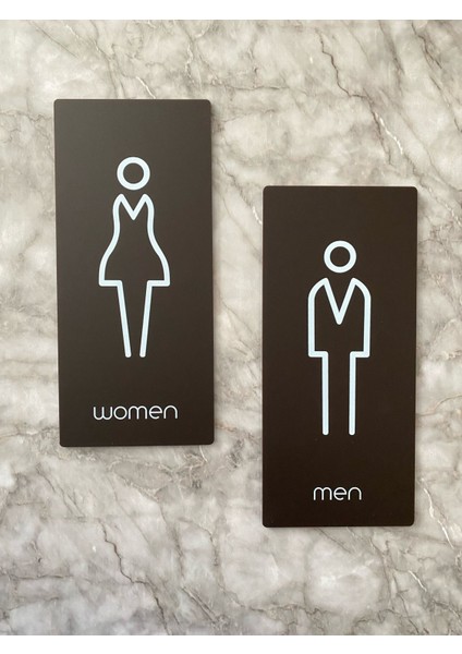 Bitter Serisi Dikey Kadın&erkek Wc Yönlendirme Levha Seti