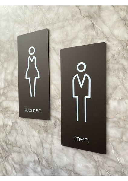 Bitter Serisi Dikey Kadın&erkek Wc Yönlendirme Levha Seti