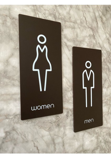 Bitter Serisi Dikey Kadın&erkek Wc Yönlendirme Levha Seti
