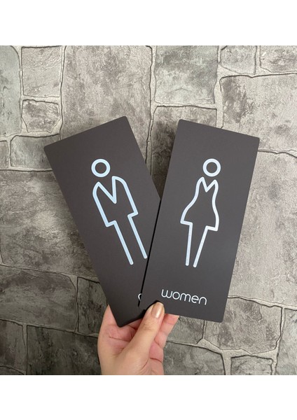 Bitter Serisi Dikey Kadın&erkek Wc Yönlendirme Levha Seti