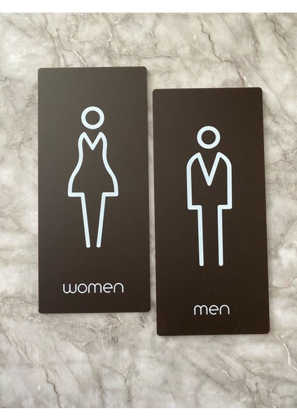 Bitter Serisi Dikey Kadın&erkek Wc Yönlendirme Levha Seti