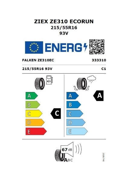 215/55 R16 93V Ziex ZE320 Oto Yaz Lastiği (Üretim Yılı: 2025)