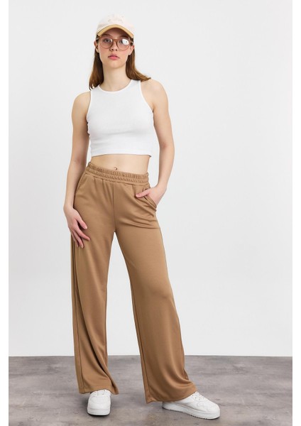 2001 Bel Lastik Geniş Paça Eşofman Camel