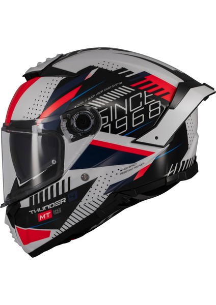 Kask mt Thunder 4 Sv Luminence A7 Beyaz/mavi/kırmızı