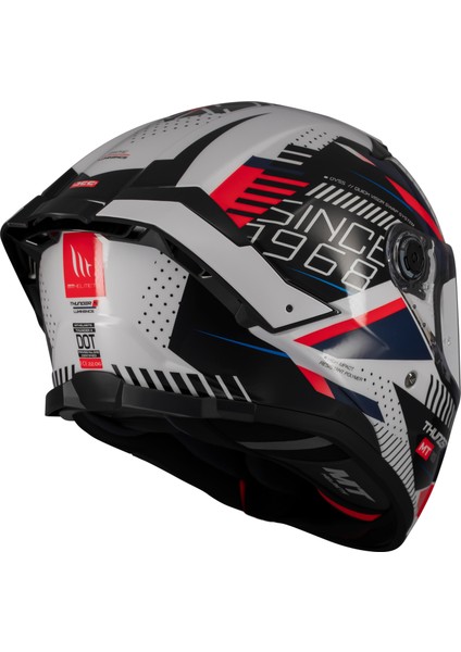 Kask mt Thunder 4 Sv Luminence A7 Beyaz/mavi/kırmızı