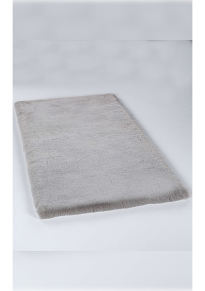 Halı Palma Gri Yumuşacık Dokulu Üst Kalite Pelüş Dikdörtgen Kesim Halı
