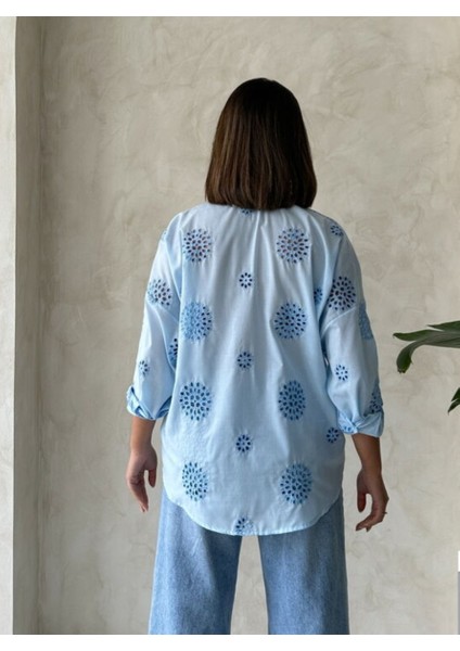 Brode Desenli Uzun Kollu Delikli Gömlek fiyatları