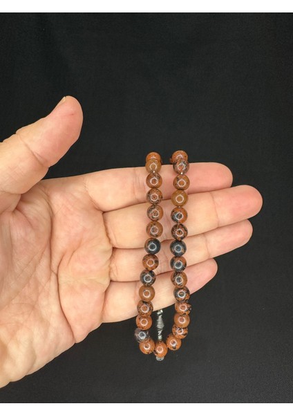 KAHVERENGİ OBSİDYEN TAŞI DOĞALTAŞ TESBİH KÜRE KESİM 8 MM T-554 modelleri