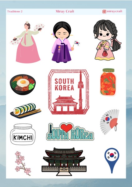 Kültür Temalı 12*17 cm Sticker