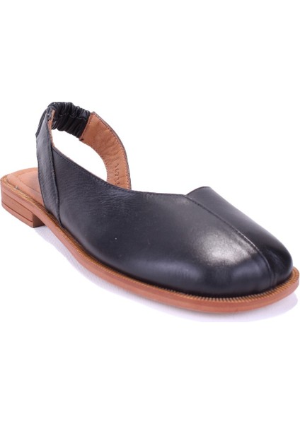 DZA07-60216233 Siyah Günlük Ortopedik Deri Spor Kadın Sandalet