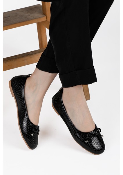 Fiyonklu Kadın Balerin Babet Altın Yılan Desen Gold, Gümüş, Leopar Renklerde fiyatları