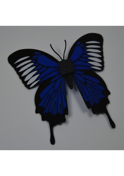 Kelebek Desenli Buzdolabı Magneti Lacivert - Beyaz modelleri