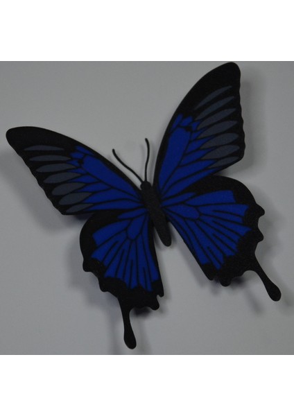 Kelebek Desenli Buzdolabı Magneti Lacivert - Siyah