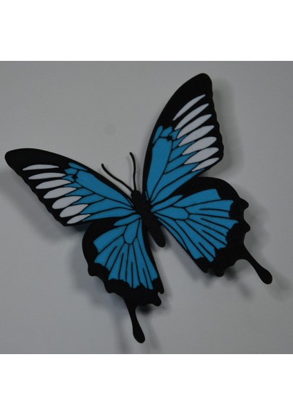 Kelebek Desenli Buzdolabı Magneti Açık Mavi - Beyaz