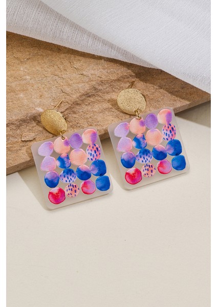 Şık Zarif Trend Küpe 18K Altın Kaplama Pirinç Asetat Küpelerimiz- Kadınlara Özel modelleri