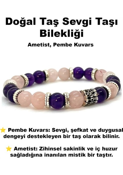 Çakra Kuvars Doğal Taş Bileklik 8 mm