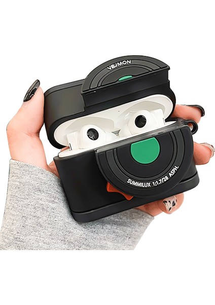 Apple Pro Için Anında Kamera Tarzı Bluetooth Kulaklık Koruyucu Kılıf (Yurt Dışından)