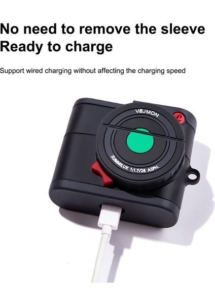 Apple Pro Için Anında Kamera Tarzı Bluetooth Kulaklık Koruyucu Kılıf (Yurt Dışından) modelleri