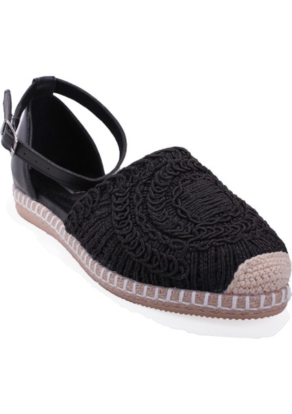DZA07-1155198 Siyah Triko Günlük Babet Kadın Ayakkabı