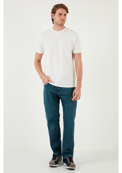 Pamuklu Comfort Fit Yüksek Bel Boru Paça Jeans Erkek Kot Pantolon 4400s56texas