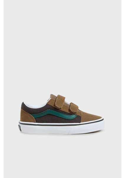 Old Skool V Logolu Süet Detaylı Cırtlı Sneaker Ayakkabı Unisex Çocuk Ayakkabı VN000CYABF01