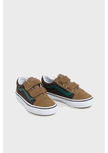 Old Skool V Logolu Süet Detaylı Cırtlı Sneaker Ayakkabı Unisex Çocuk Ayakkabı VN000CYABF01