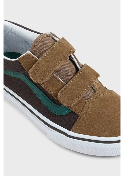 Old Skool V Logolu Süet Detaylı Cırtlı Sneaker Ayakkabı Unisex Çocuk Ayakkabı VN000CYABF01