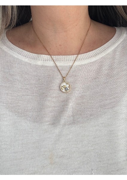 Çelik Mineli Kova Burcu Kolyesi modelleri