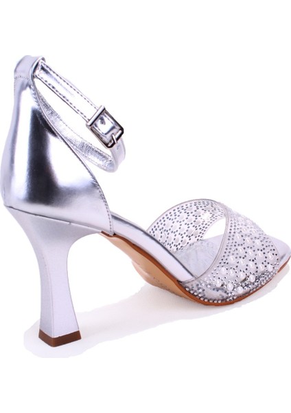 DZA07-928475 Gümüş Topuklu Abiye Kadın Ayakkabı fırsatları