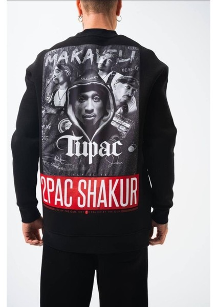 Unisex Tupac Shakur Sweatshirt Siyah
